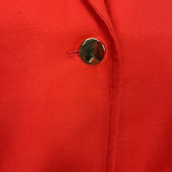 Calvin Klein Woman’s Red Blazer Zip Collar Single Button Size 8 Petite - Picture 4 of 6